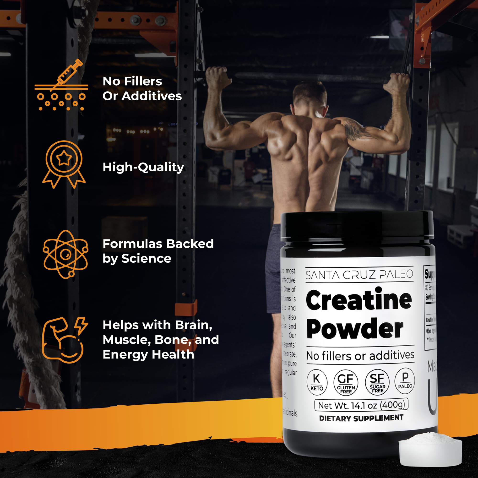 Santa Cruz Paleo, Creatine Monohydrate Powder Micronized, Unflavored Pre Workout and Muscle Support Supplement, Gluten Free Keto, Mix with Water or Shakes Santa Cruz Paleo buy australia supplements