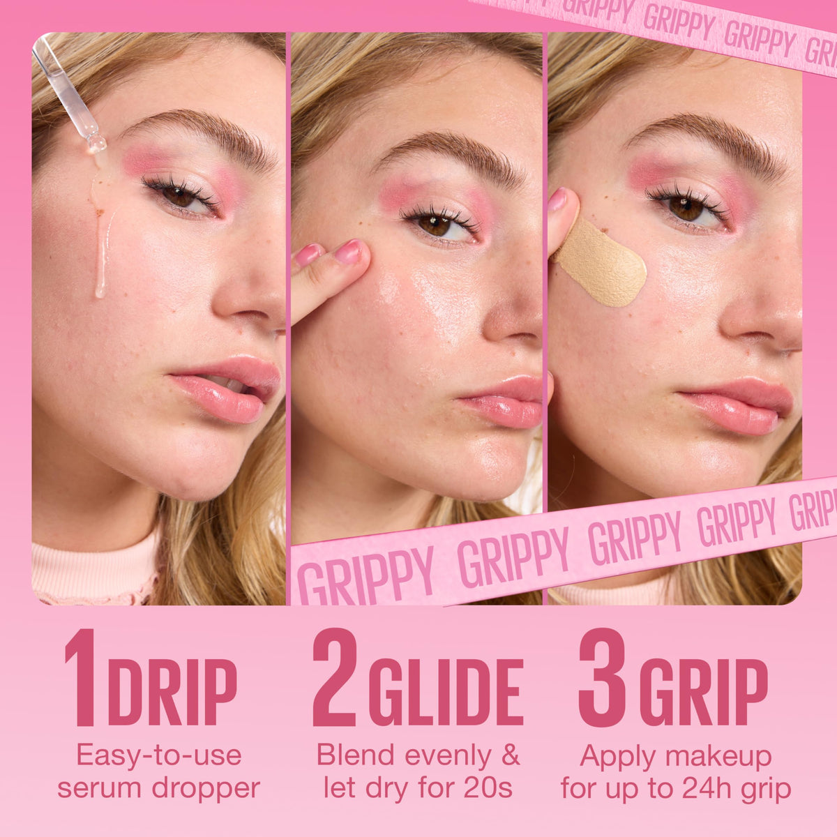 Maybelline Grippy Serum Primer, Hydrating Makeup Primer with 2% Niacinamide For Up To 24HR Make Up Wear, Clear, 1 Count MAYBELLINE
