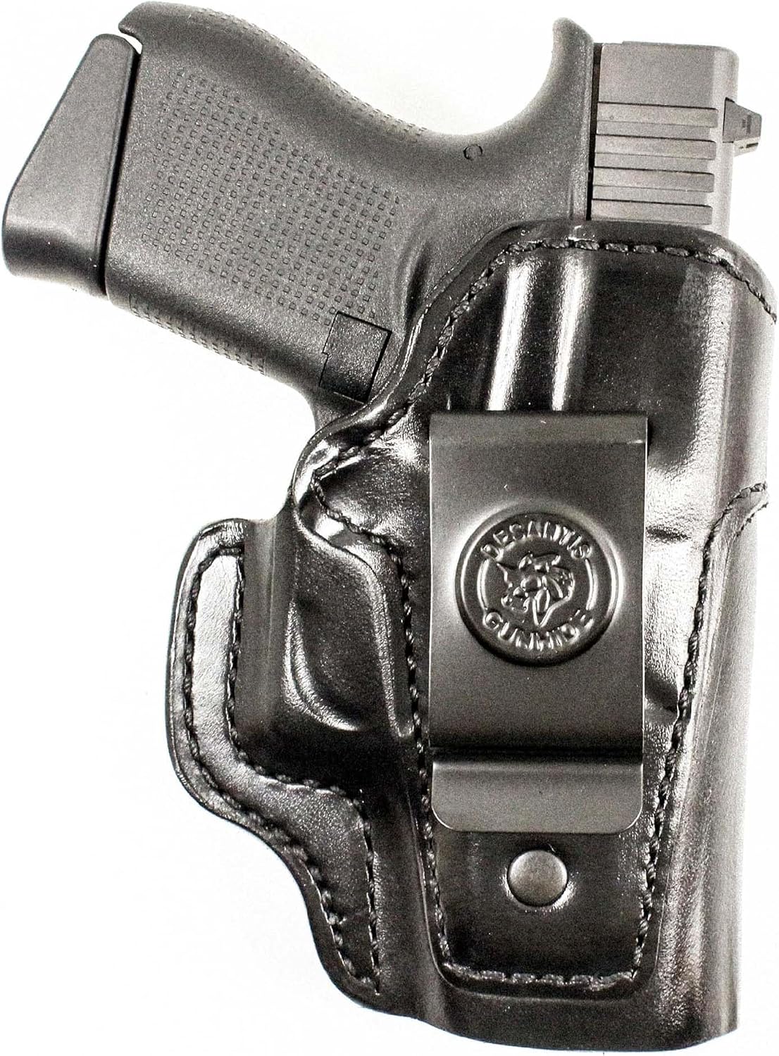 DeSantis Inside Heat IWB Holster - Concealed Carry Gun Holster, Leather Holster IWB for Pistols, Compatible with the GLOCK 43, 43X - Right Hand Draw, Black Gsupps Australia