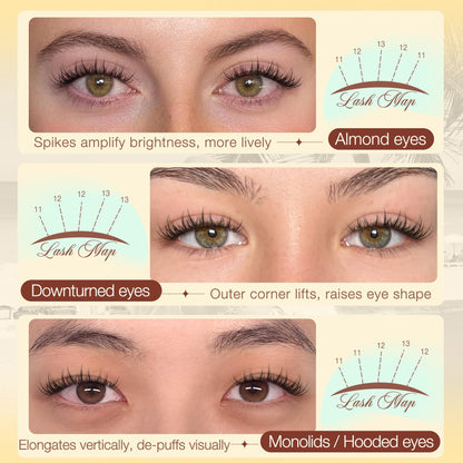Manga Lash Clusters Wispy Eyelash Clusters Natural 180pcs Individual Lashes Spiky Lashes Clusters C Curly Cluster Eyelash Extensions 11-13mm DIY at Home Eyelashes Clusters by Ruairie Ruairie