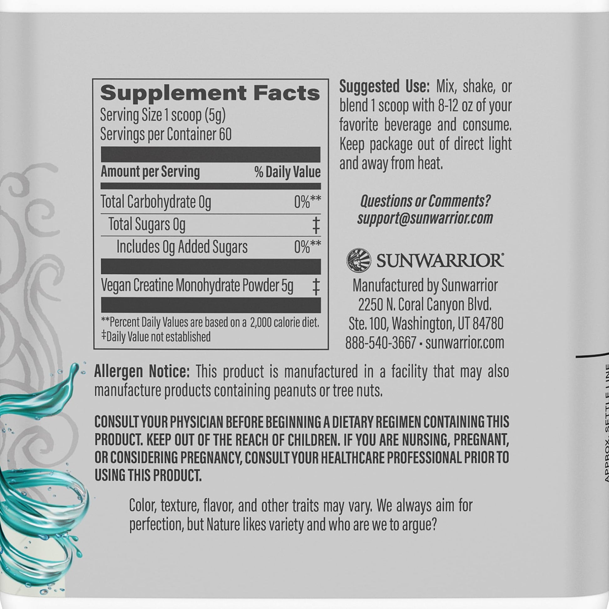 Creatine Monohydrate Powder Micronized PreWorkout Recovery Supplement | Support Muscle Building Strength Training Cognition | Vegan & Keto Friendly Easily Mixes (60 Serving) Unflavored Active Creatine Sunwarrior buy australia supplements