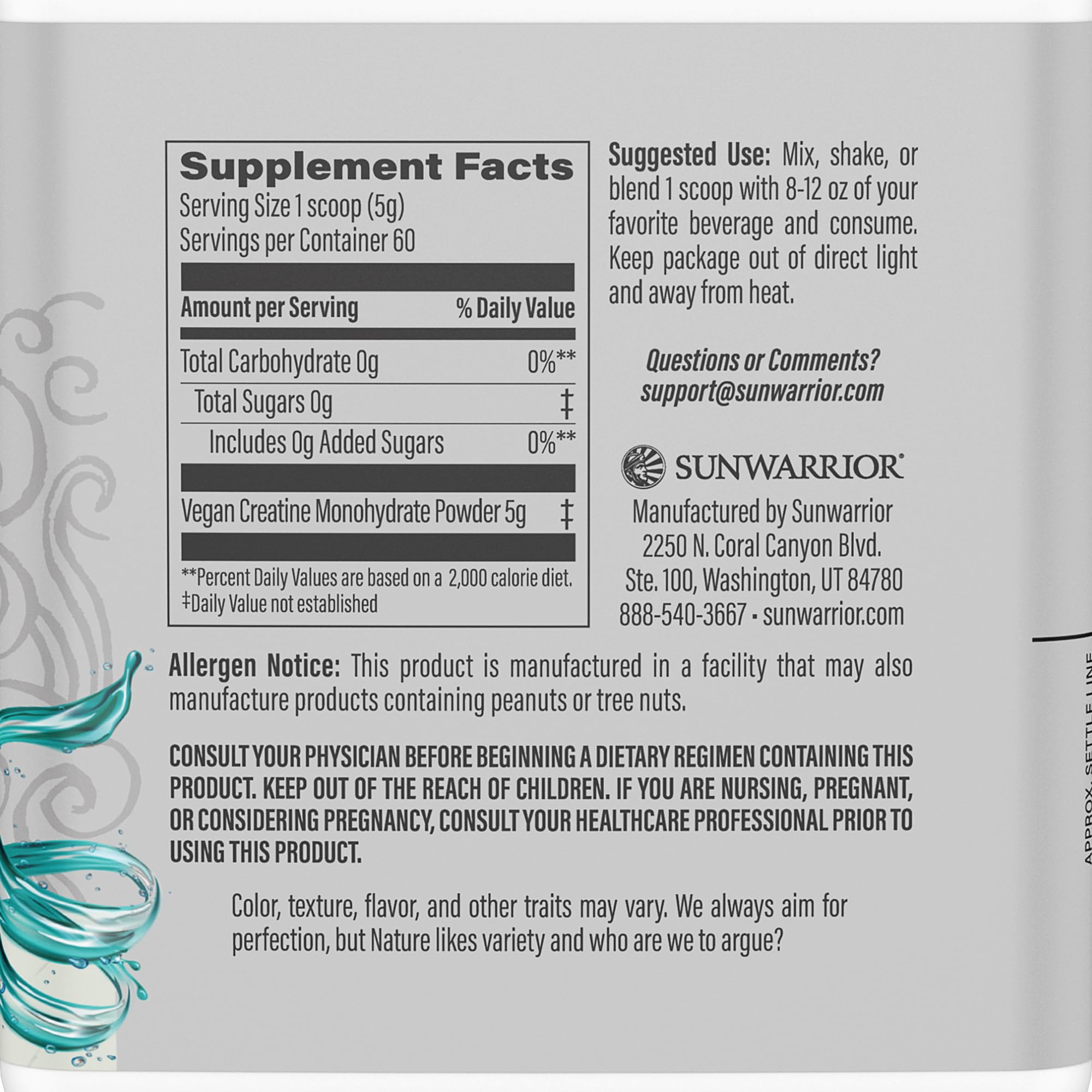 Creatine Monohydrate Powder Micronized PreWorkout Recovery Supplement | Support Muscle Building Strength Training Cognition | Vegan & Keto Friendly Easily Mixes (60 Serving) Unflavored Active Creatine Sunwarrior buy australia supplements