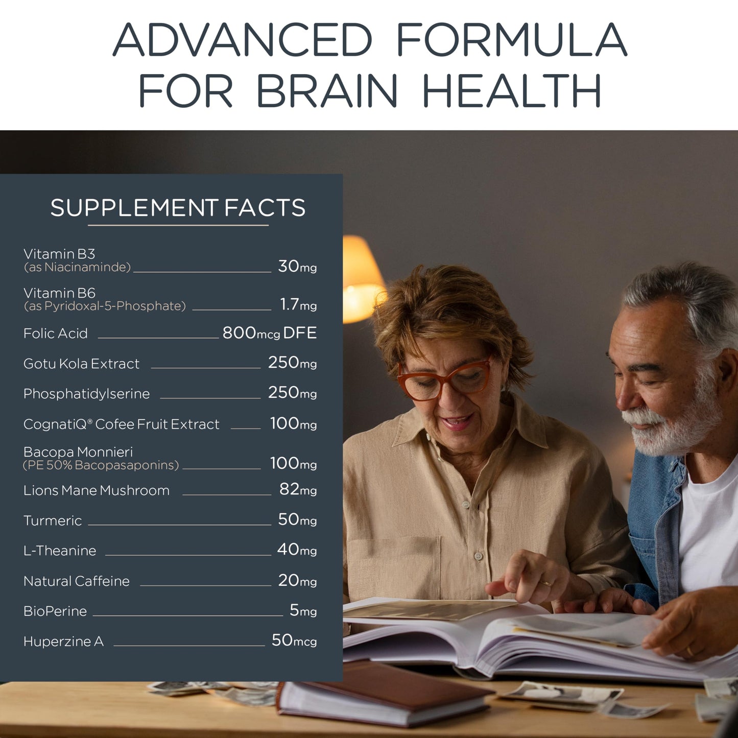 NEUROACT Brain Health Memory, Focus, Concentration, Mental Clarity with CognatiQ, Vitamin B3 & B6 | Manage Stress & Elevate Mood | Holistic Brain Health Formula, Sustained Energy & Well Being TRULIFE NATURALS