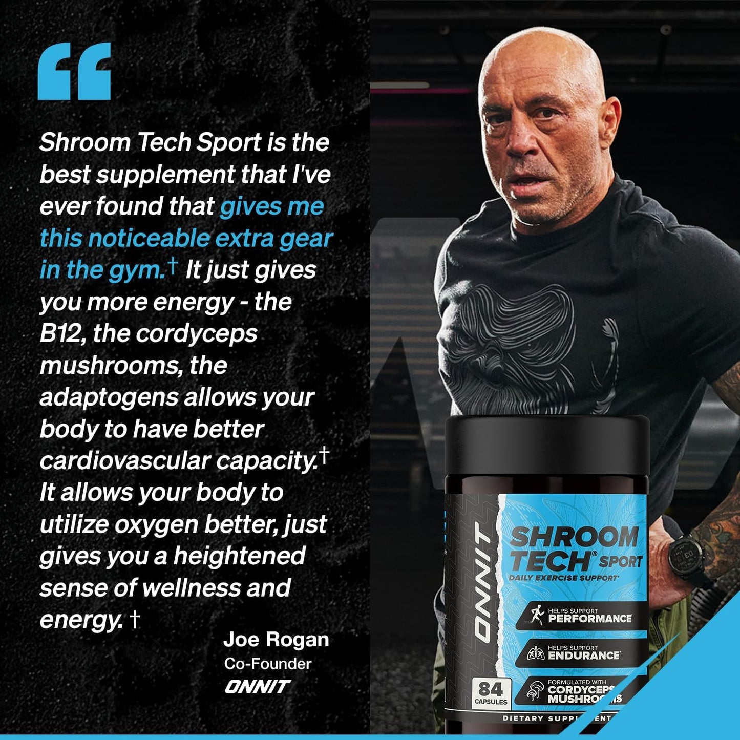 ONNIT Shroom Tech Sport Daily Exercise Support Capsules, Pre Workout Supplement with Cordyceps Mushrooms, Caffeine-Free Dietary Supplement for Daily Energy Support, 28 Count