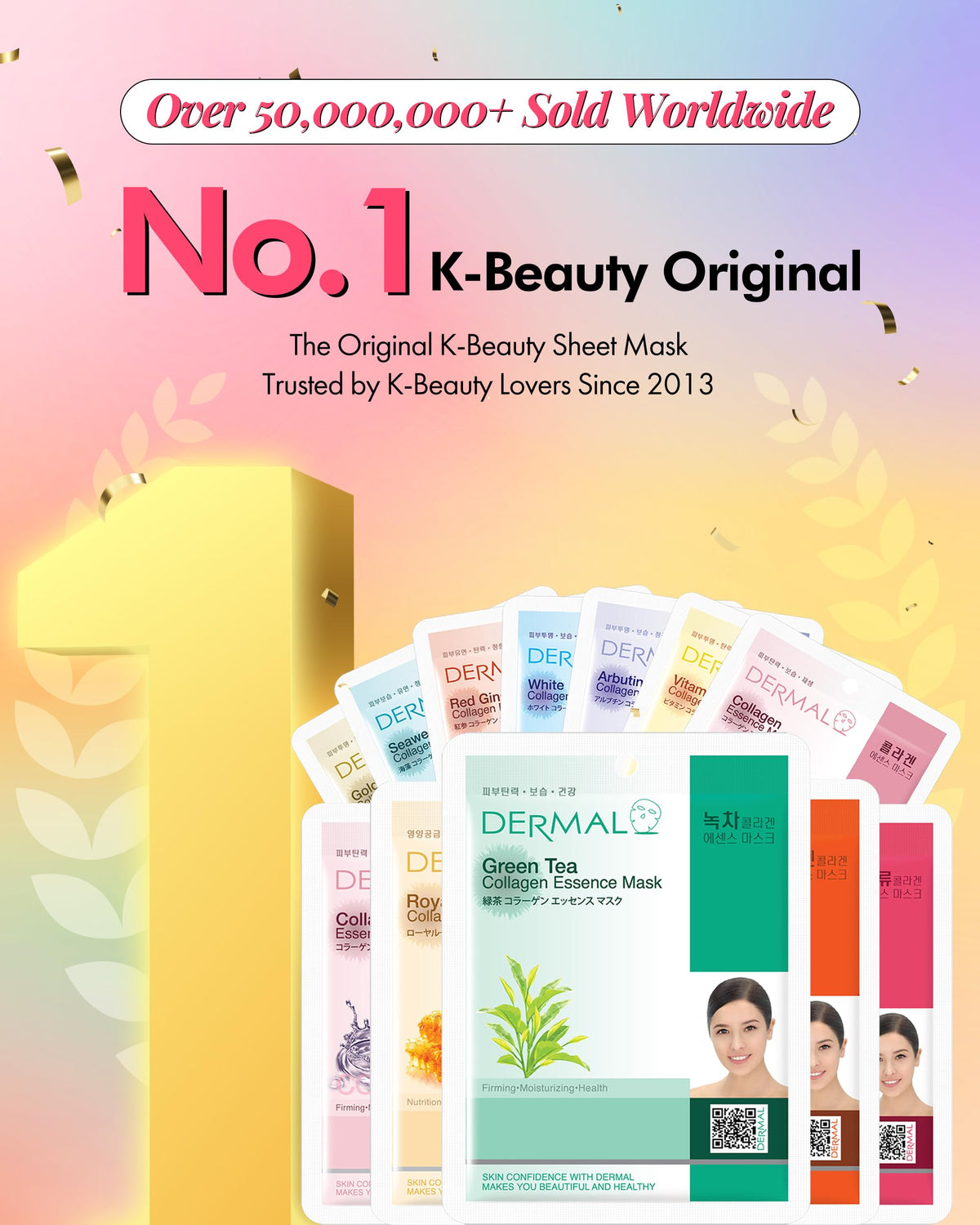 DERMAL 24 Combo Korean Essence Sheet Mask Variety Pack, Collagen & More DERMAL