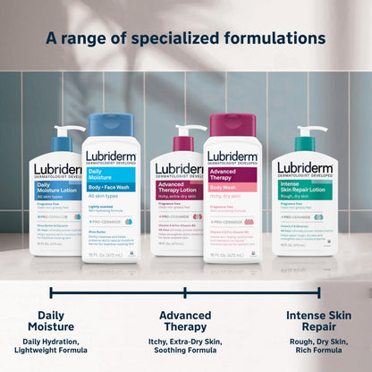 Lubriderm Advanced Therapy Unscented Body Wash, Vitamin E, 16 fl. Oz Lubriderm