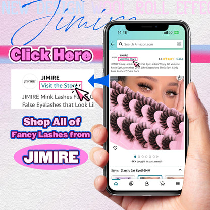 JIMIRE Mink Lashes Wispy Cat Eye Lashes Full 6D Volume False Eyelashes that Look Like Extensions 16MM Thick Soft D-Curly Fake Lashes 7 Pairs Pack JIMIRE