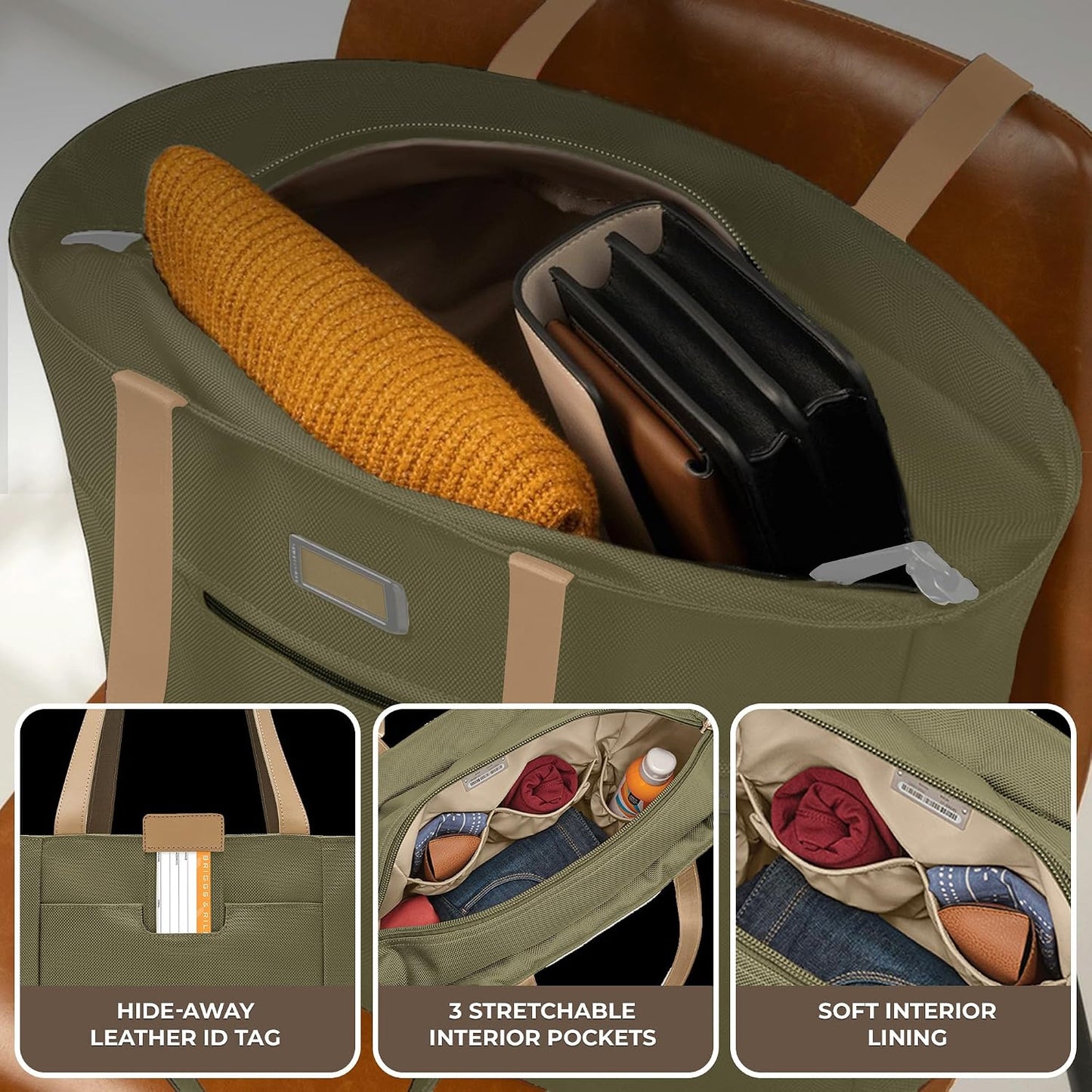 Briggs & Riley Traveler Tote Bag - Nylon Tote Bag for Weekend Travel & Work, Smooth Zipper Closure - Baseline Collection Gsupps Australia