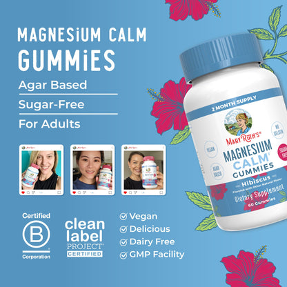 MaryRuth Organics Calm Magnesium Citrate Gummies | 2 Month Supply | Sugar Free | Magnesium Supplement for Adults MARYRUTH'S