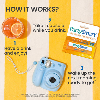 Himalaya PartySmart, 12 Capsule Tube - Alcohol Breakdown Liver Support for a Better Morning After Drinking - Plant Based, Vegan, Non-GMO Himalaya