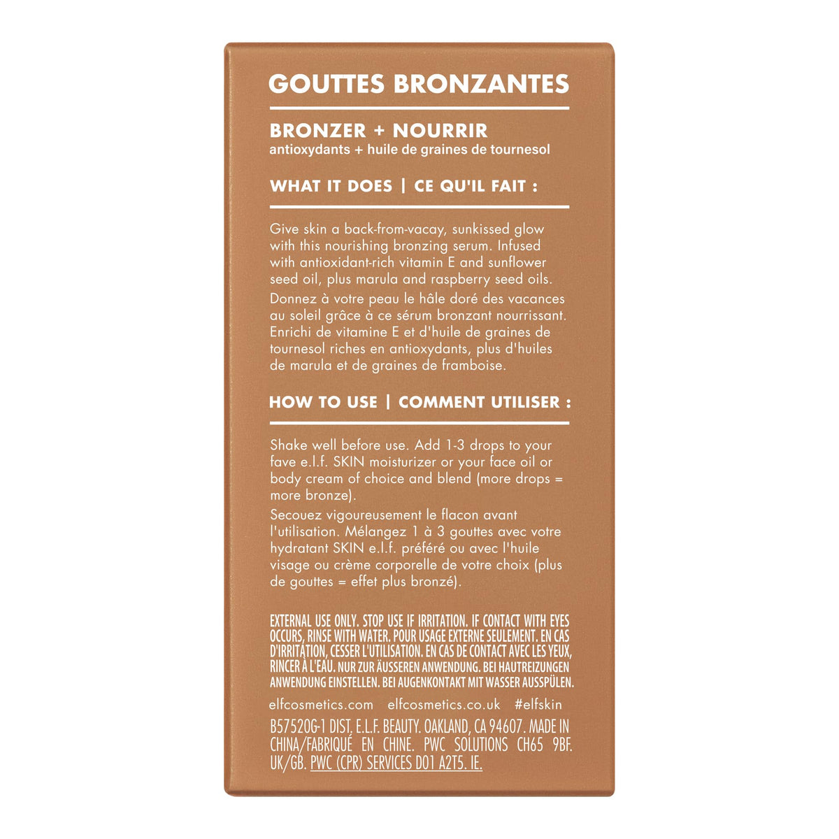 e.l.f. SKIN Bronzing Drops, Pure Gold (Golden Bronze Shimmer) e.l.f.
