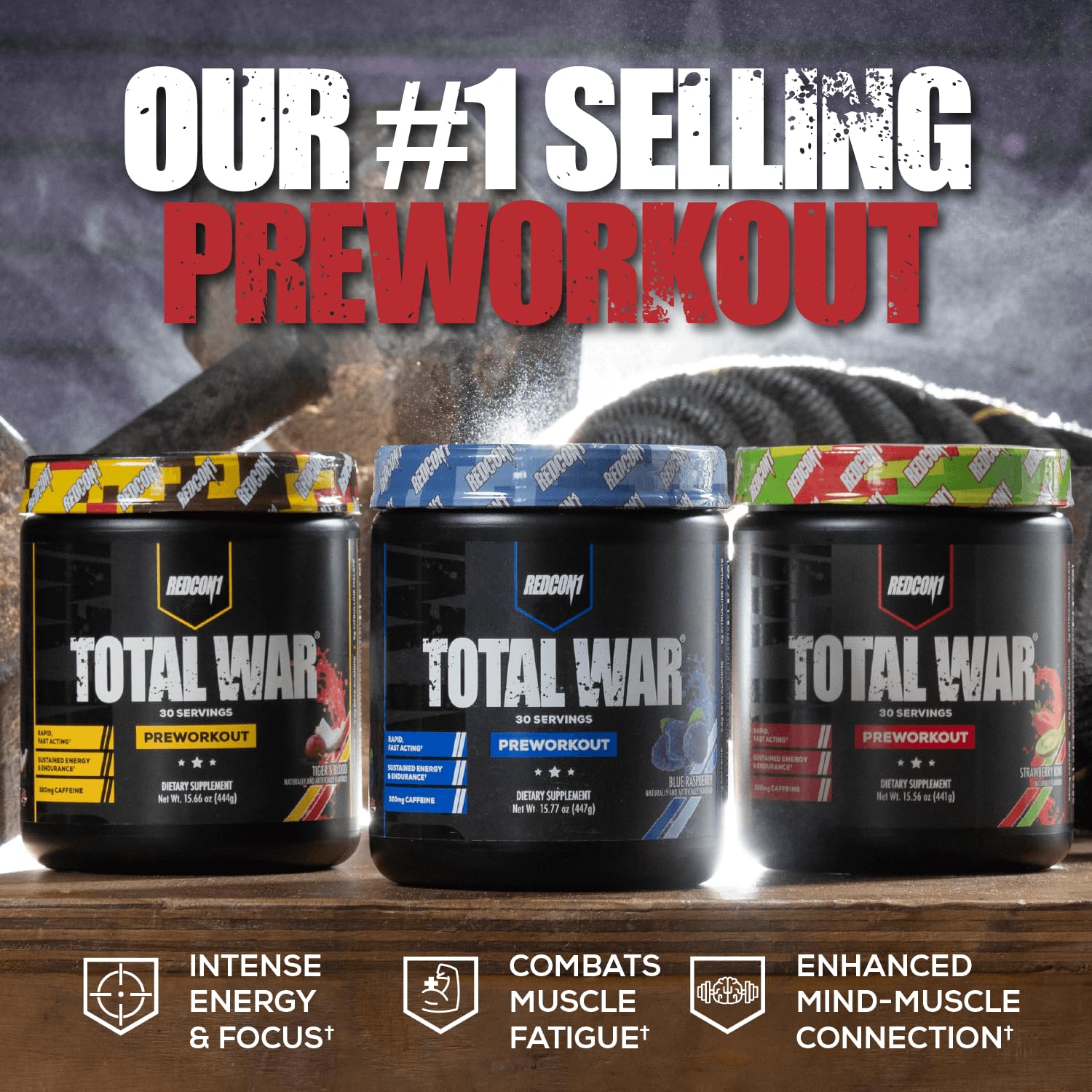 REDCON1 Total War Pre Workout - Beta Alanine + Citrulline Malate Keto Friendly Preworkout for Men & Women with 320mg of Caffeine - Fast Acting -Blue Lemonade (30 Servings) REDCON1 buy australia supplements