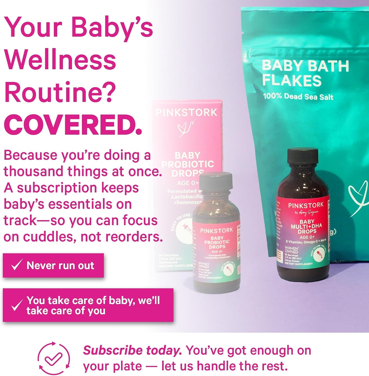 Pink Stork Baby Probiotic Drops, Newborn, Infant & Toddler, 1 fl oz | Digestion and Constipation Support, Newborn Essentials, 2 Month Supply