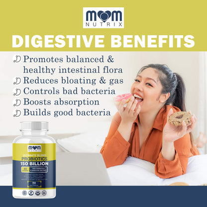 Probiotics 150 Billion CFU - 40 Strain Probiotics for Women, Men and Adults - Shelf Stable Probiotic with Organic Prebiotic - Acidophilus Probiotic dailyvitalstore