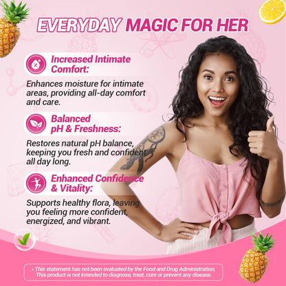 BURMINY Her Juicy Feminine Probiotics Gummies, Premium Feminine Balance Probiotics with Slippery Elm for Women's pH Balance and Freshness – Support Daily Wellness BURMINY