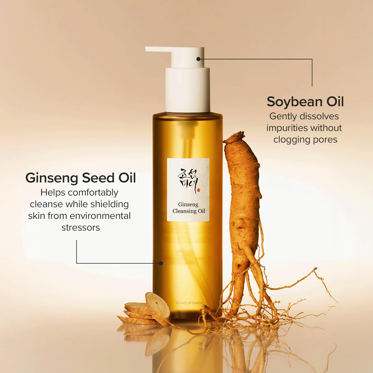 Beauty of Joseon Ginseng Cleansing Oil Waterproof Makeup Remover for Sensitive, Congested-Prone Facial Skin. Korean Skin Care for Men and Women, 210ml, 7.1 fl.oz Beauty of Joseon