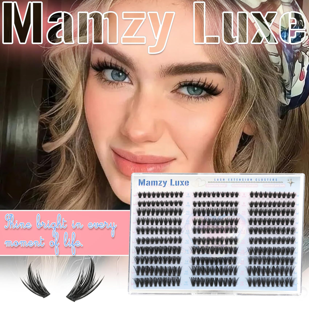 Manga Lash Clusters With Spikes Wispy Eyelashes Natural Cluster Eyelash Extensions 300Pcs False Lashes Clusters D-Curly 8-16MM Individual Lashes Extension DIY Waterproof Daily Anime Eye Lash Clusters Mamzy Luxe