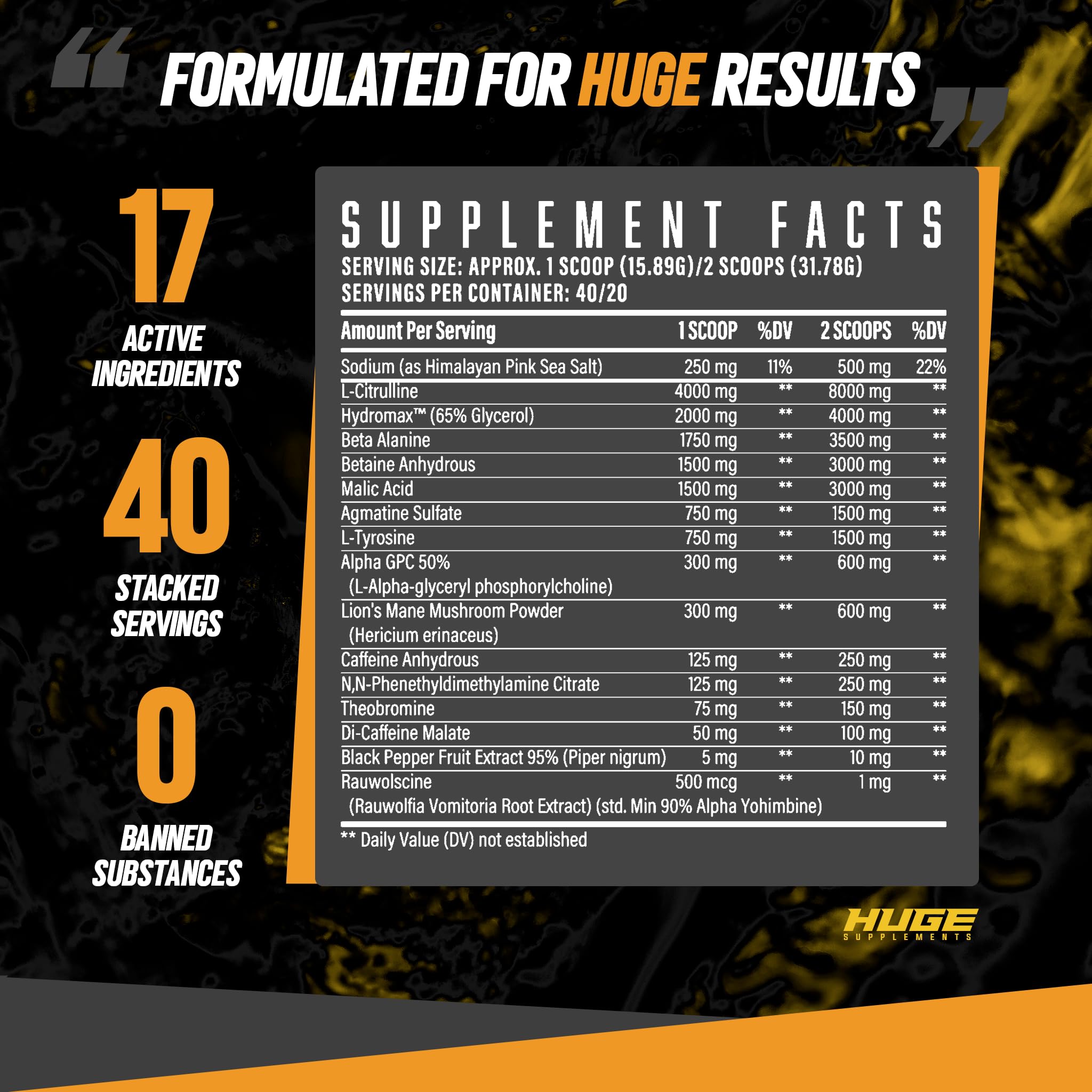 Huge Supplements Wrecked Pre-Workout, 30G+ Ingredients Per Serving to Boost Energy Huge Supplements buy australia supplements