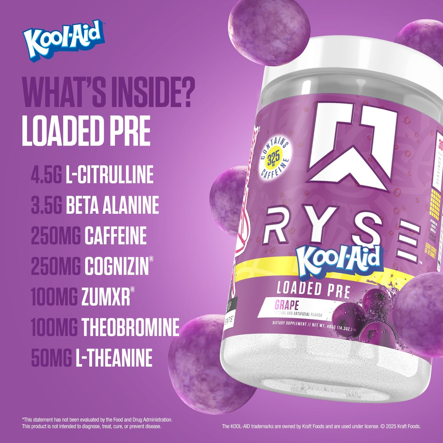 RYSE Loaded Pre Workout Powder - Strawberry Squeeze - Daily Pre-Workout for Men & Women with 390mg Caffeine, Beta Alanine, and Citrulline for Pump, Focus, and Energy - 30 Servings