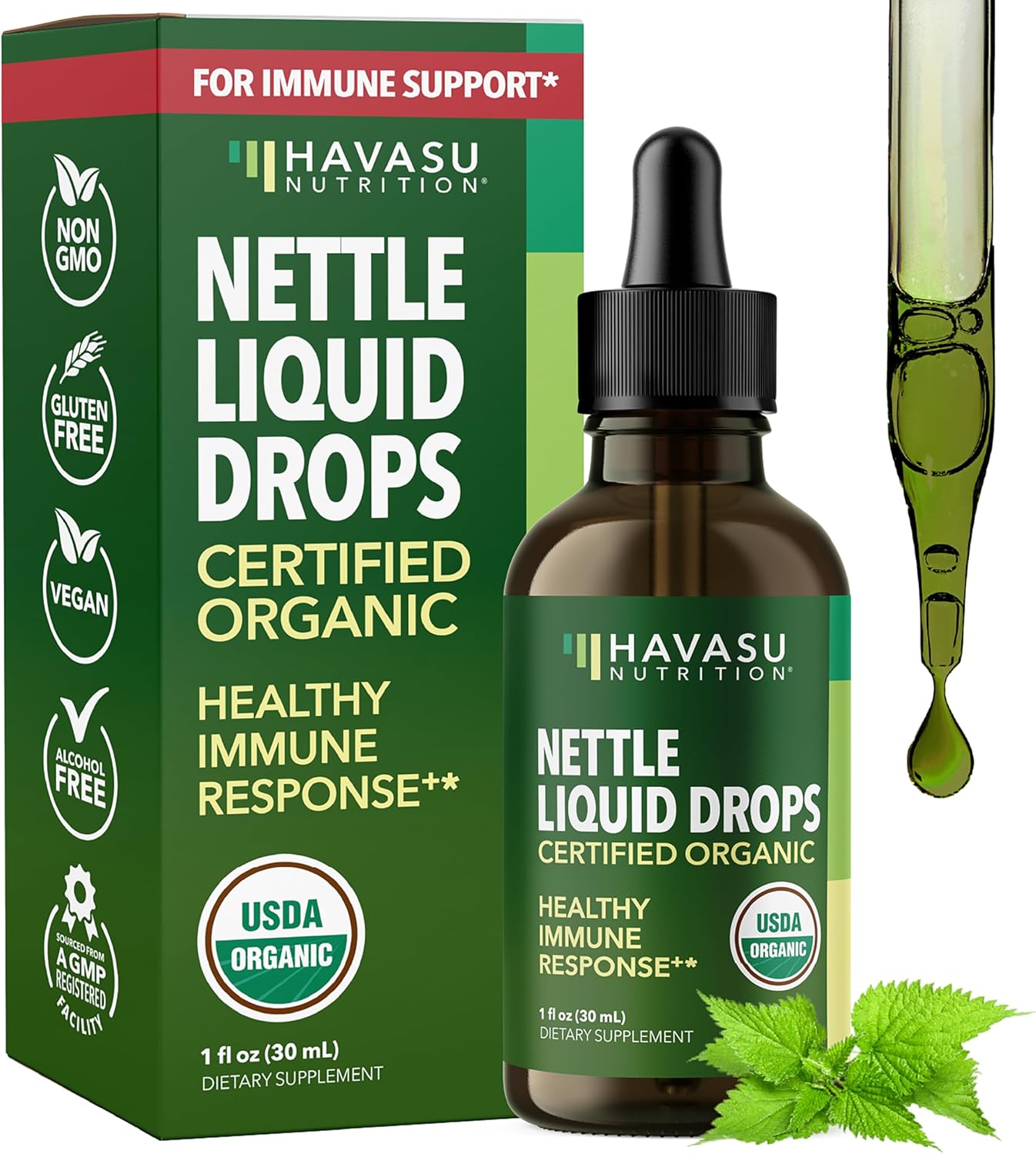 Organic Stinging Nettle Leaf Extract, Urinary Support, Unflavored, 1 Fl Oz | Stinging Nettle Tincture for Men and Women, USDA Certified, Vegan, Gluten Free, Non-GMO Herbal Tincture, 60 Servings Gsupps Australia
