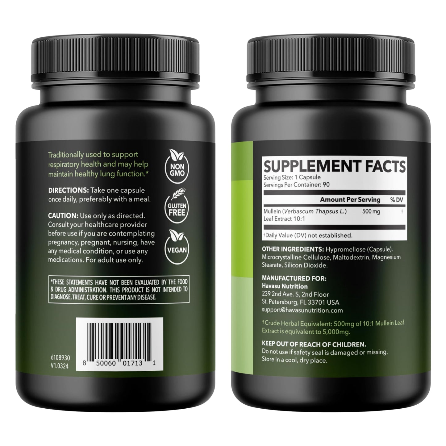500mg Mullein Extract for Lung Support and Respiratory Health, 30 Count | Mullein Leaf Capsules for Respiratory Health, Vegan, Non-GMO Herbal Supplement for Overall Daily Wellness, 1 Month Supply Gsupps Australia