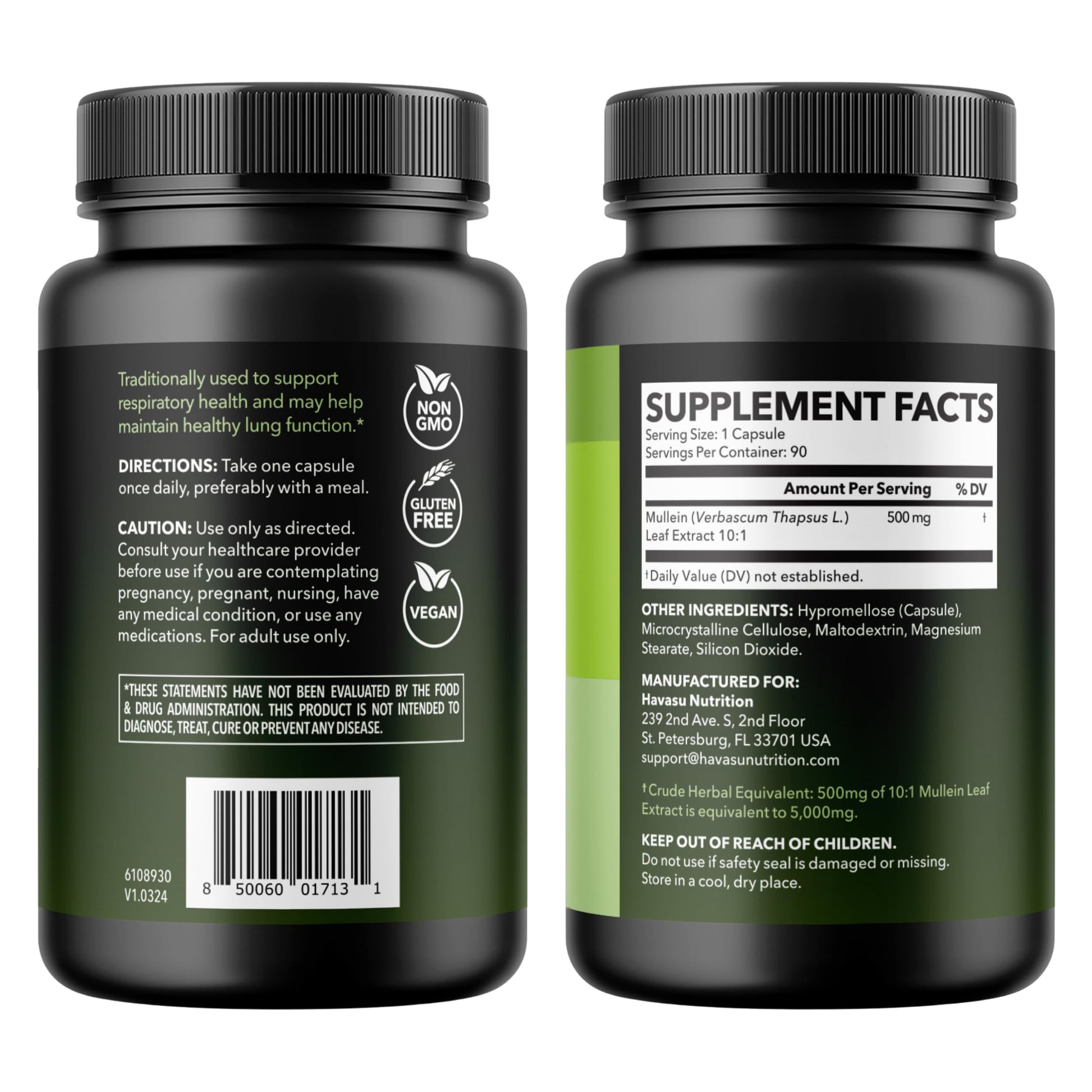 500mg Mullein Extract for Lung Support and Respiratory Health, 30 Count | Mullein Leaf Capsules for Respiratory Health, Vegan, Non-GMO Herbal Supplement for Overall Daily Wellness, 1 Month Supply Gsupps Australia