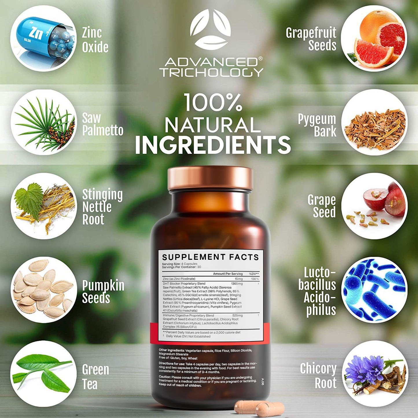 DHT Blocker - Hair Growth Supplement for Genetic Thinning for Men and Women | Approved* by American Hair Loss Association | Guaranteed, Backed by 20 Years Advanced Trichology