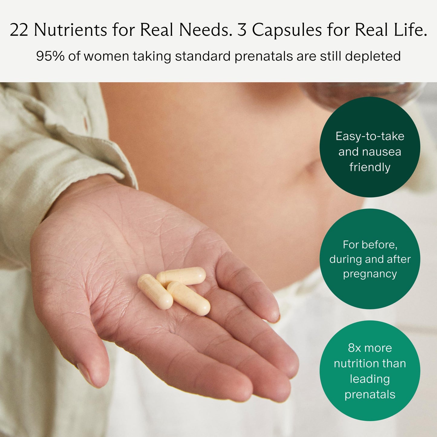 Needed. Multivitamin for Prenatal | Prenatal Multi Essentials Capsule - Pregnancy, Breastfeeding, Postpartum | Expertly-Formulated Needed.