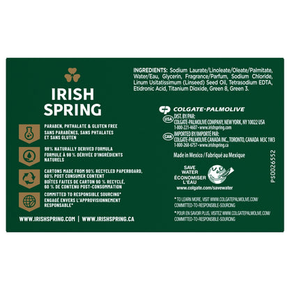 Irish Spring Deodorant Soap Bars Original, 3 Count Irish Spring
