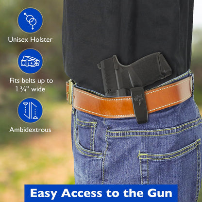 DeSantis Slim-Tuk - IWB Holster for Men and Women, Pistol Holster for Concealed Carry, Suitable for Appendix Wear, Ambidextrous, Made with Kydex, Adjustable Tension, Tuckable 360 C-Clip Gsupps Australia
