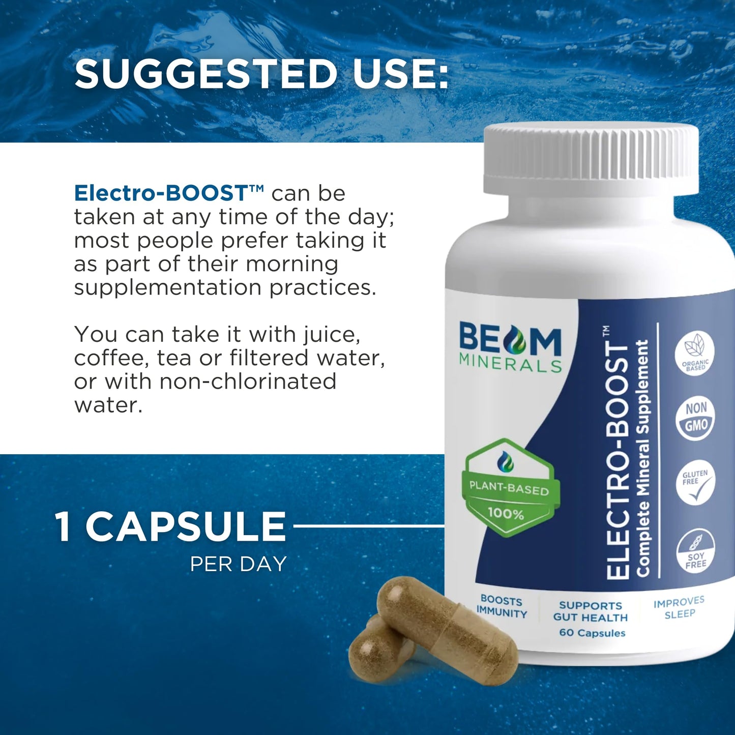 Beam Minerals Complete Multi-Mineral Capsules | Electro-Boost Plant-Based Electrolytes and Micronutrients for Men and Women | Help to Boost Immunity, Support Gut Health BEAM MINERALS