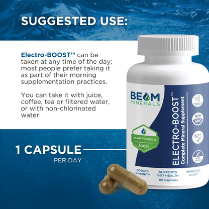 Beam Minerals Complete Multi-Mineral Capsules | Electro-Boost Plant-Based Electrolytes and Micronutrients for Men and Women | Help to Boost Immunity, Support Gut Health BEAM MINERALS