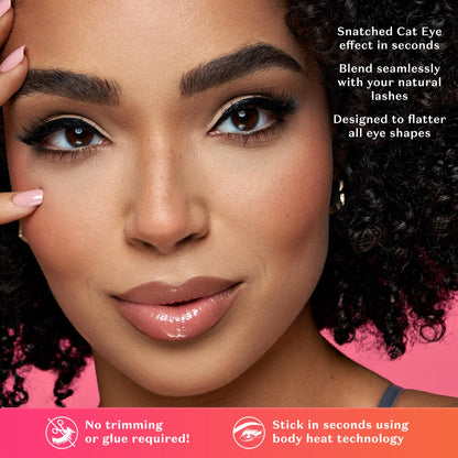 Lilly Lashes Self Adhesive Eyelashes (Half Lashes), No Lash Glue Needed, Body Heat Activated Press on Lashes, Reusable Self Adhesive Eyelashes Up to 5x, Easy to Apply & Remove (DayDreamer) Lilly Lashes
