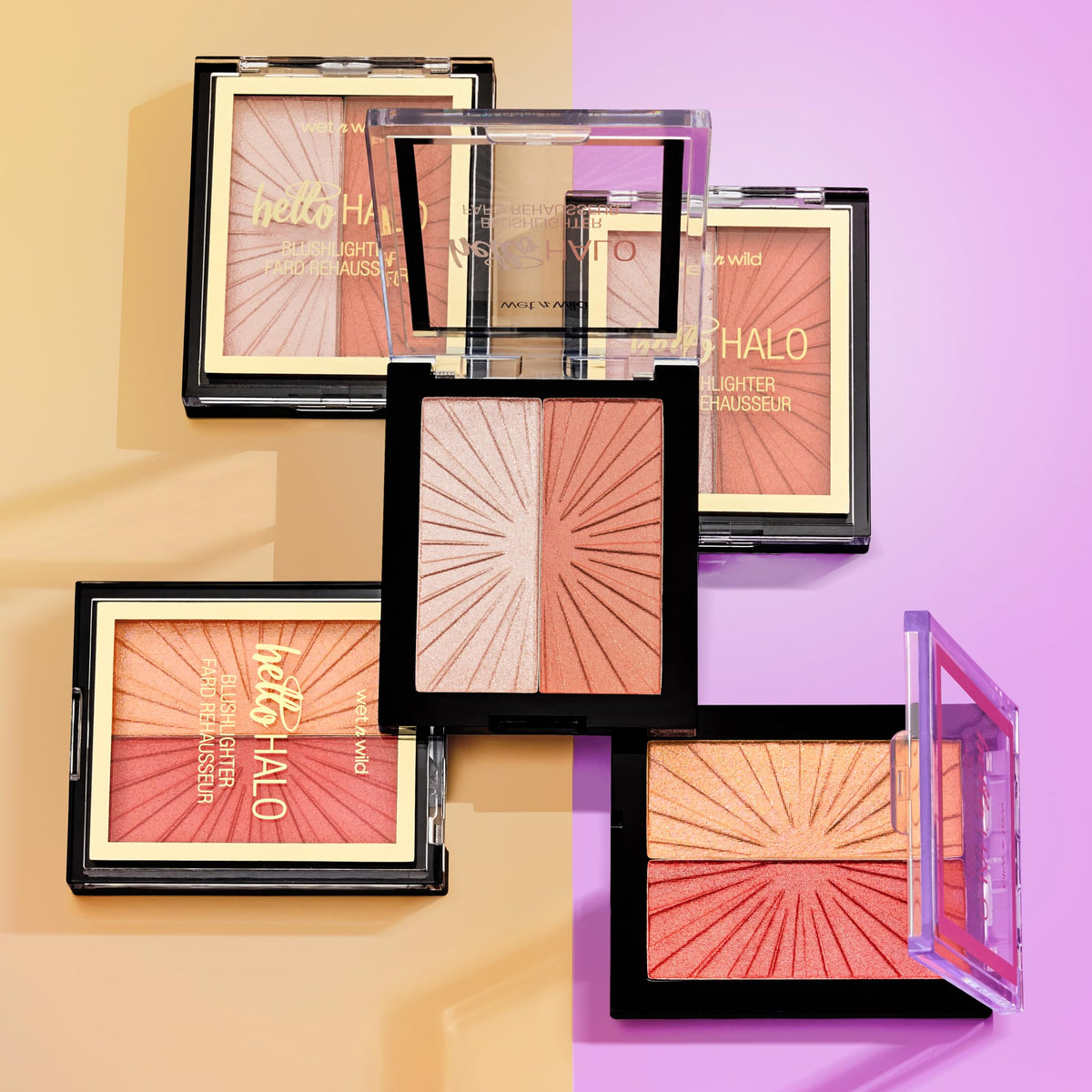 Wet n Wild MegaGlo Blushlighter, Blendable Blush & Highlighter Set, Shimmery Metallic Finish, Highlight Bling wet n wild