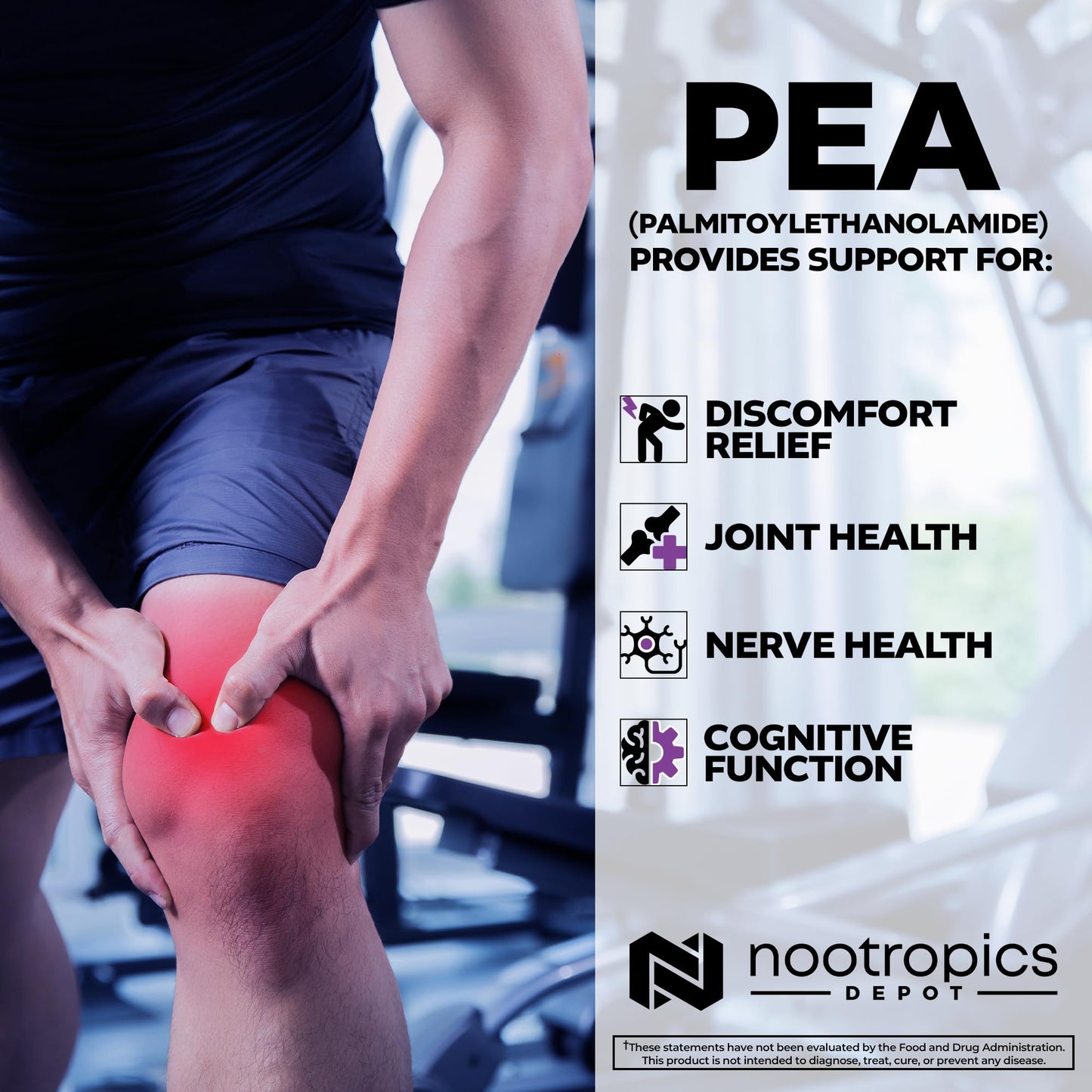Nootropics Depot Palmitoylethanolamide (Pea) 400mg Capsules | Micronized Pea | Joint, Nerve, & Cellular Support | Daily Comfort | High Purity | Supplement for Women and Men | 60ct