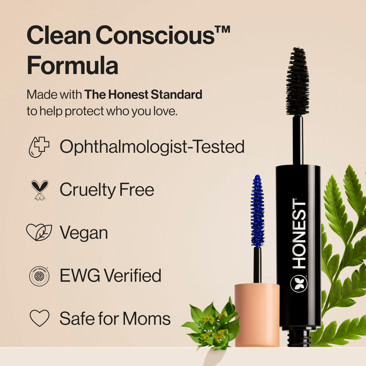 Honest Beauty 2-in-1 Extreme Volume Clean Mascara, Black, 0.27 fl oz Honest Beauty