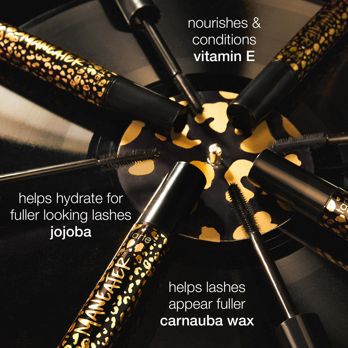 tarte maneater mascara – Extreme Curl, Instant Volume & Length, 16HR Ultra-Creamy Longwear Eye Makeup, Cruelty-Free, full size, black Tarte