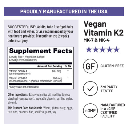 NatureWise Vitamin K2 600mcg Supplement with MK-7 100mcg & MK-4 500mcg - Enhanced Bioavailable Formula - K Complex for Bone and Heart Health NatureWise
