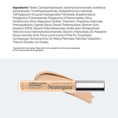 Neutrogena Healthy Skin Cream Concealer Bisque Light/Medium 02, 0.24 fl. oz Neutrogena