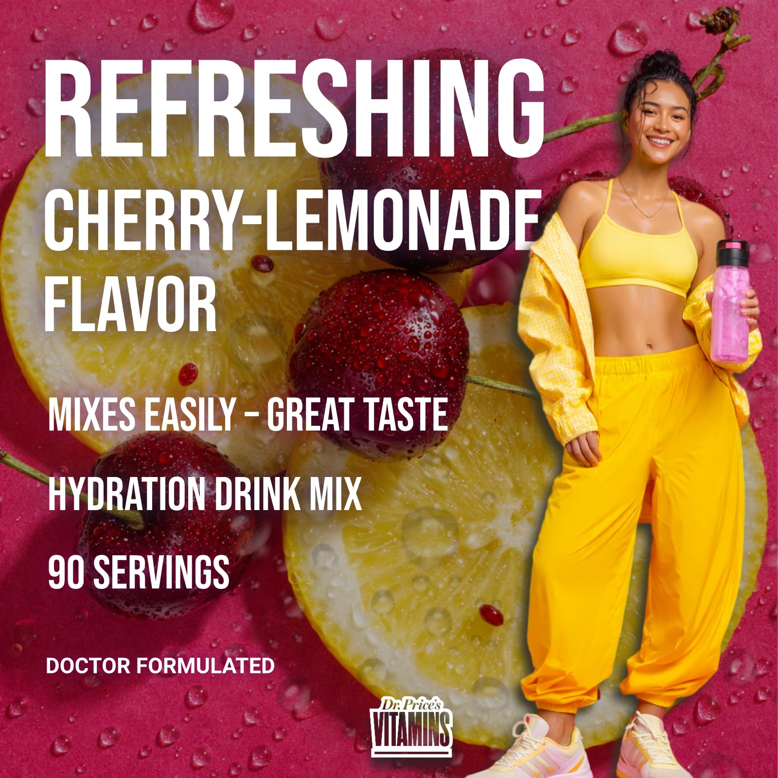 Dr. Price’s Electrolytes Powder Bulk – Cherry Lemonade, 90 Servings | Sugar Free Hydration Drink Mix with 72+ Trace Minerals, Manganese | Keto, Vegan, Doctor-Formulated, Made in USA Dr. Price's Vitamins buy australia supplements