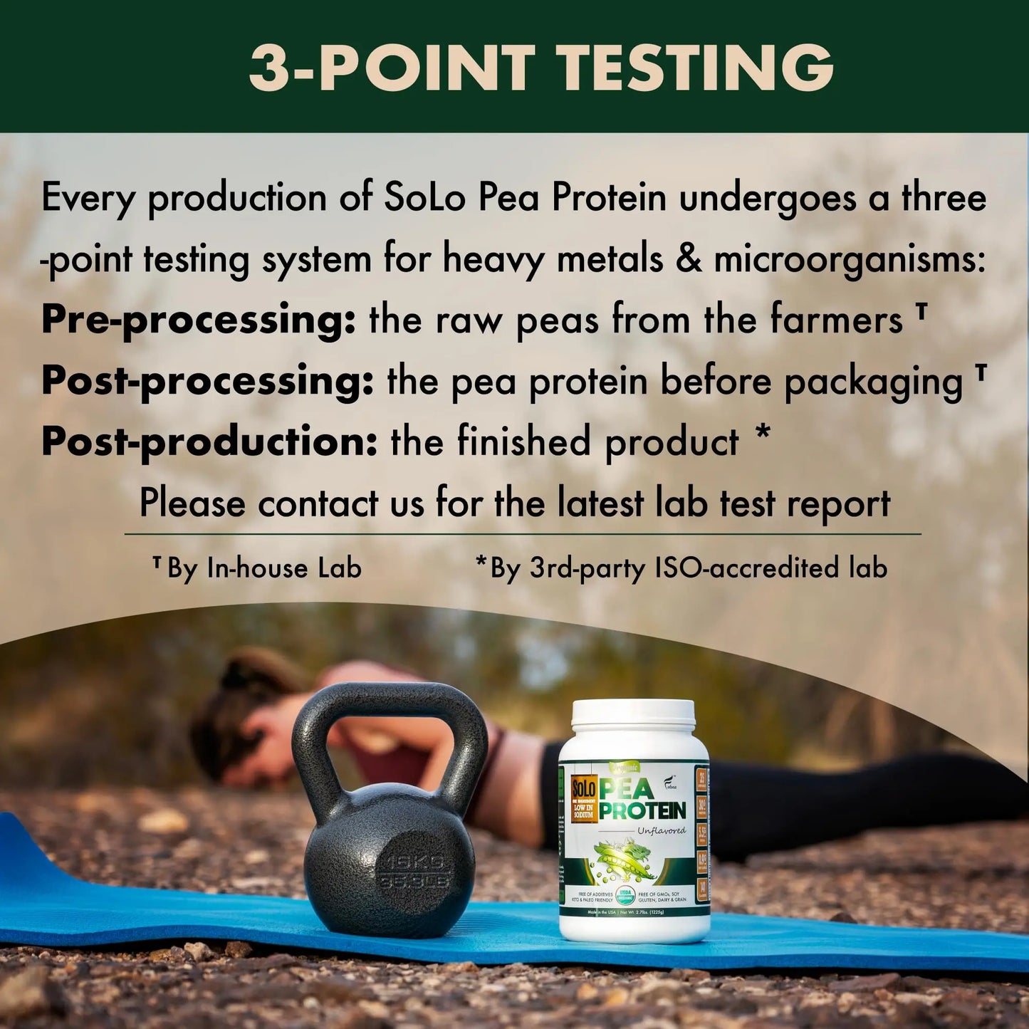 SOLO Organic Pea Protein Isolate, Low in Sodium, Canada Grown Peas, 100% Vegan, Non-GMO, Unflavored Plant Based Protein Powder with BCAA, Keto & Paleo Friendly, FOLONA