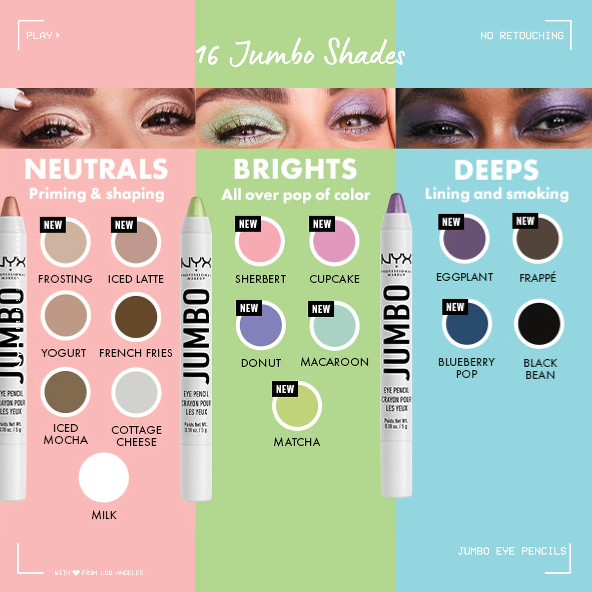 NYX PROFESSIONAL MAKEUP Jumbo Eye Pencil, Blendable Eyeshadow Stick & Eyeliner Pencil - Milk (White) NYX PROFESSIONAL MAKEUP
