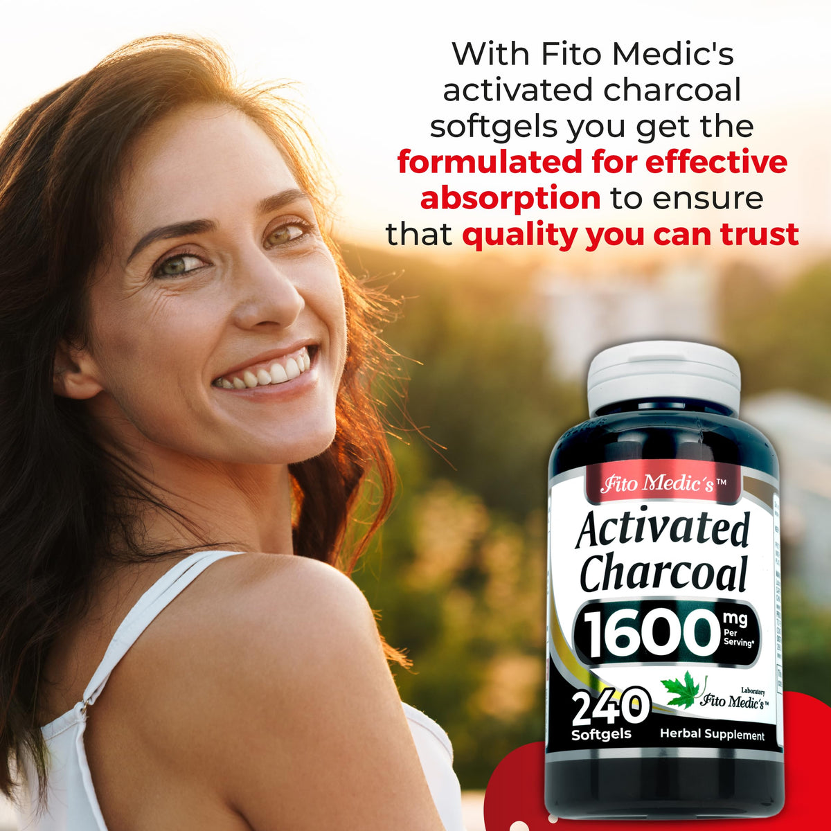 FITO MEDIC'S Lab | Activated Charcoal | 240 caps | Activated Charcoal Pills FITO MEDIC'S