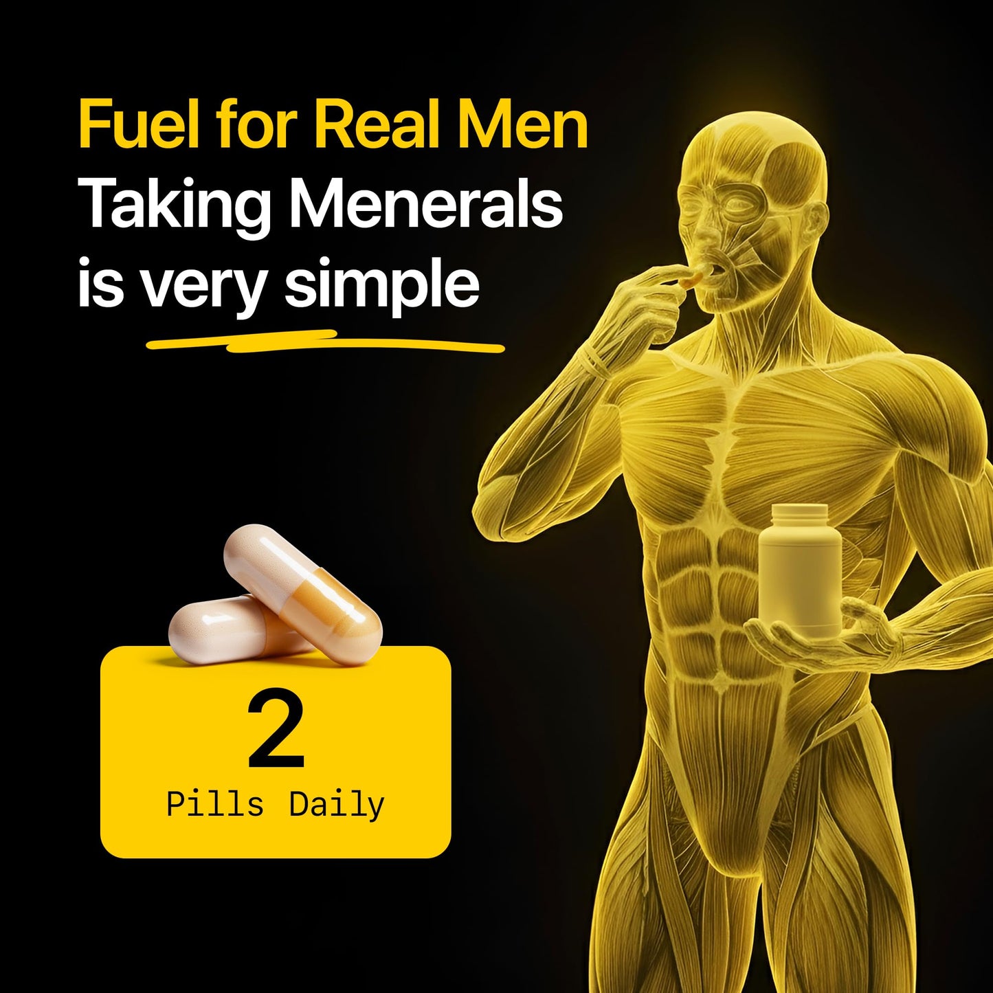 Menerals Mens Multivitamin – Powerful All in One Mineral Supplement for Men – Natural Trace Minerals with Fulvic Acid from Rich American Soil Menerals