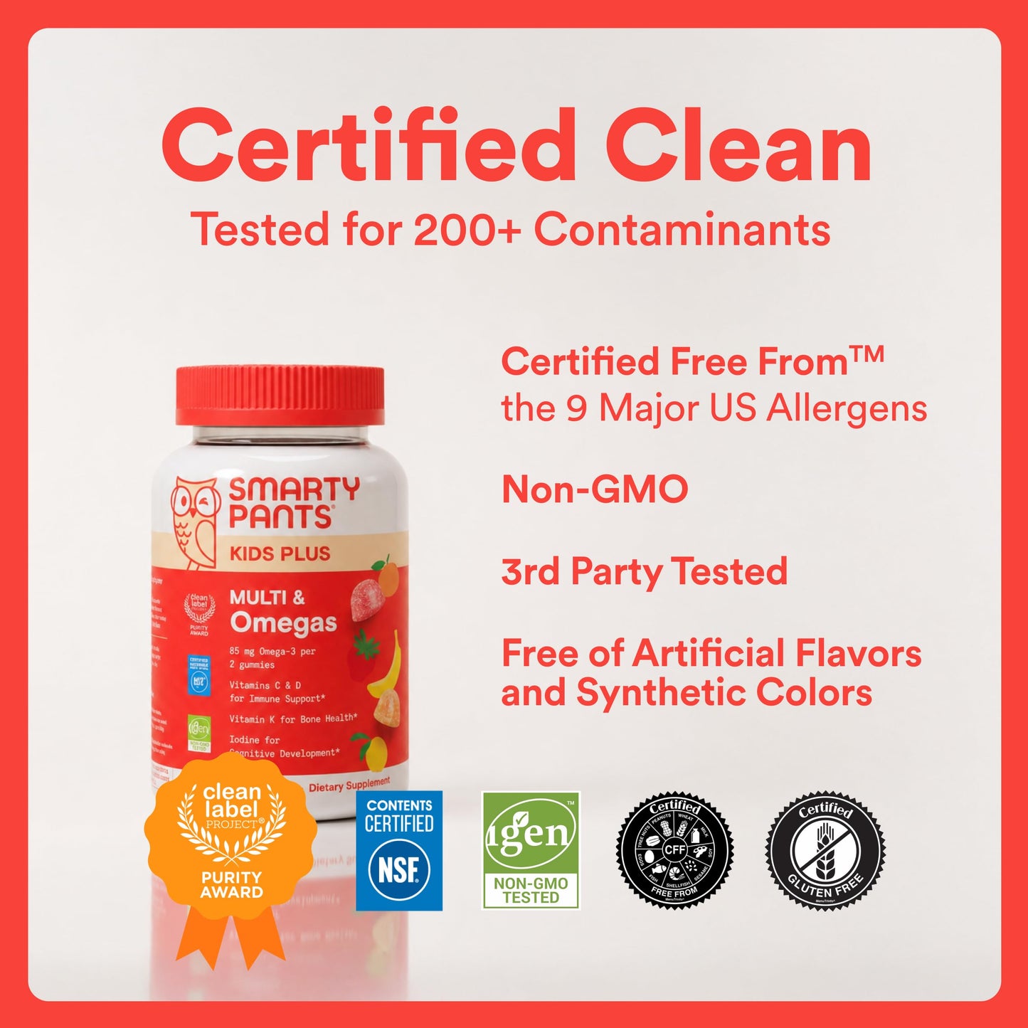 SmartyPants Kids Multivitamin Gummies with Omega 3 DHA/EPA, Vitamins D3, C, B12, B6, A, K, and Zinc, Gluten Free, Clean Label, Three Fruit Flavors, 60 Gummies (30 Day Supply) Gsupps Australia