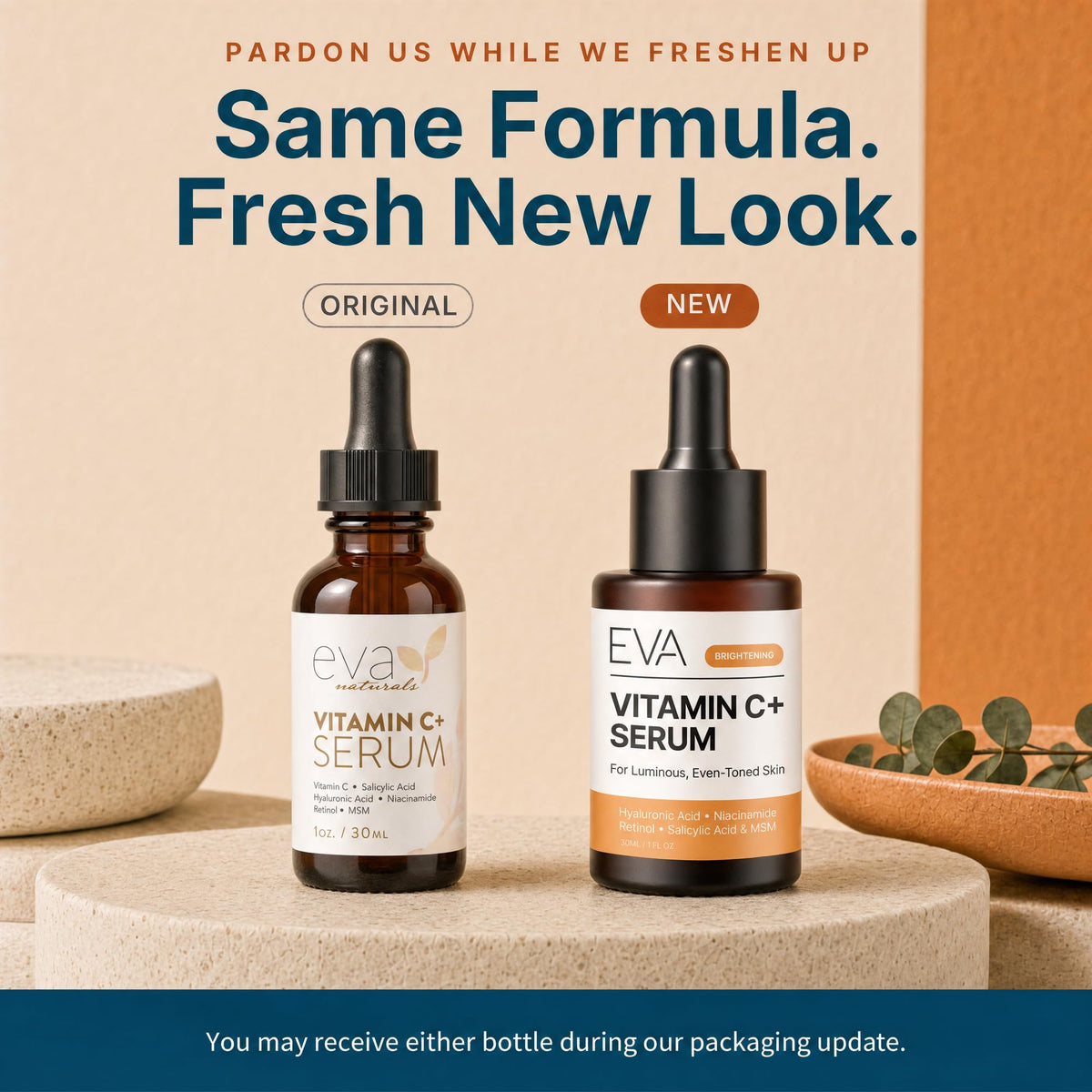 Eva Naturals Vitamin C Serum for Face with Retinol & Niacinamide, 1 oz Eva Naturals