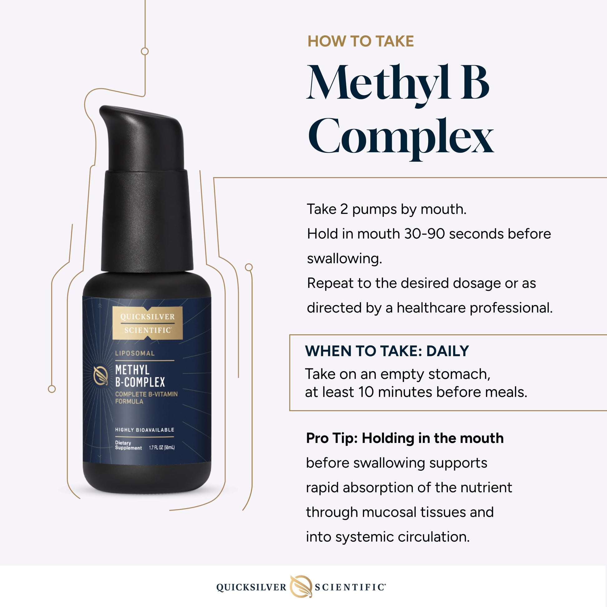 Quicksilver Scientific Methyl B Complex - Liquid Vitamin with Superior Liposomal Absorption of Vitamin B12, Folate, Vitamin B6, Riboflavin, Biotin, Pantothenic Acid, Vitamin B1, Niacin (50 ml) Quicksilver Scientific buy australia supplements