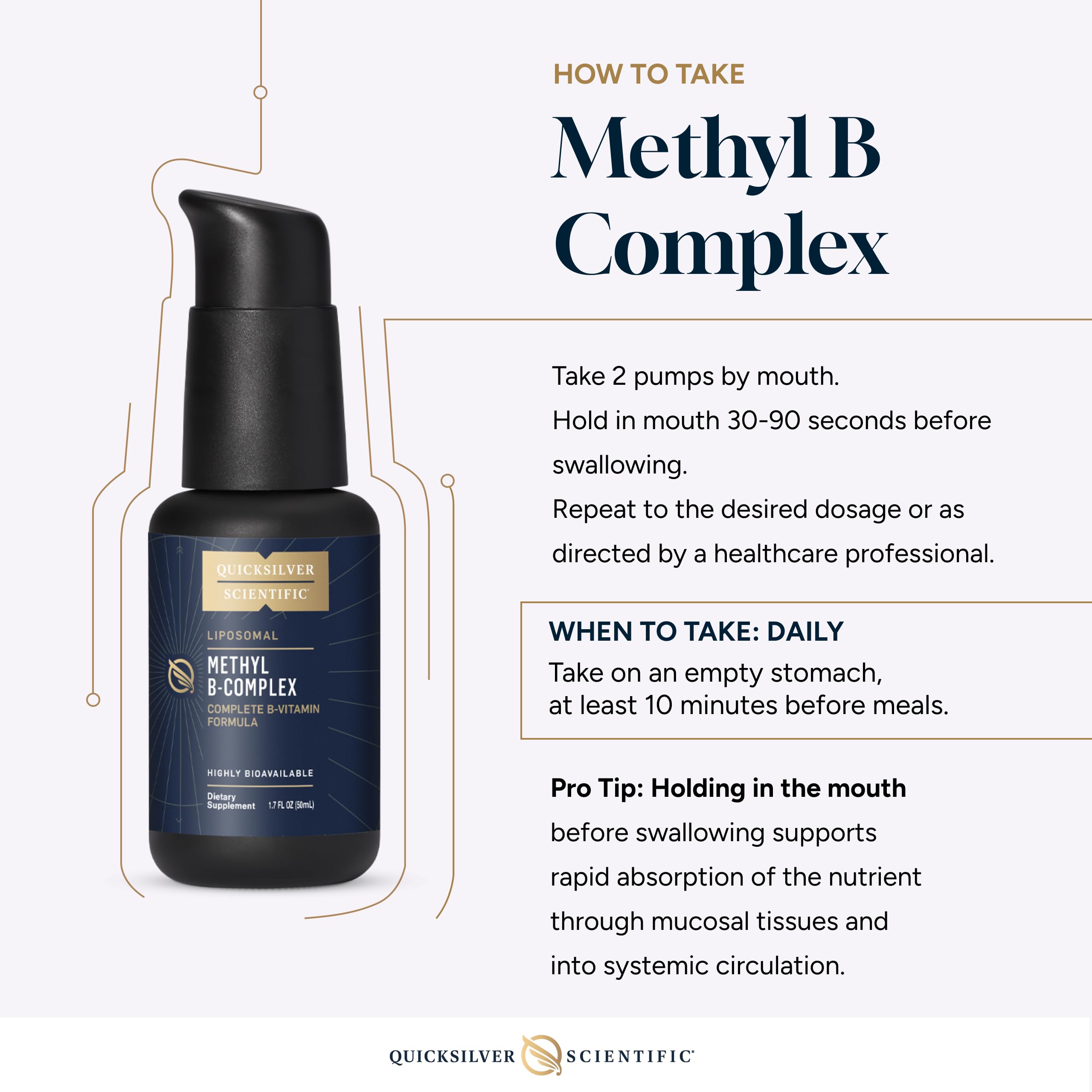 Quicksilver Scientific Methyl B Complex - Liquid Vitamin with Superior Liposomal Absorption of Vitamin B12, Folate, Vitamin B6, Riboflavin, Biotin, Pantothenic Acid, Vitamin B1, Niacin (50 ml) Quicksilver Scientific buy australia supplements