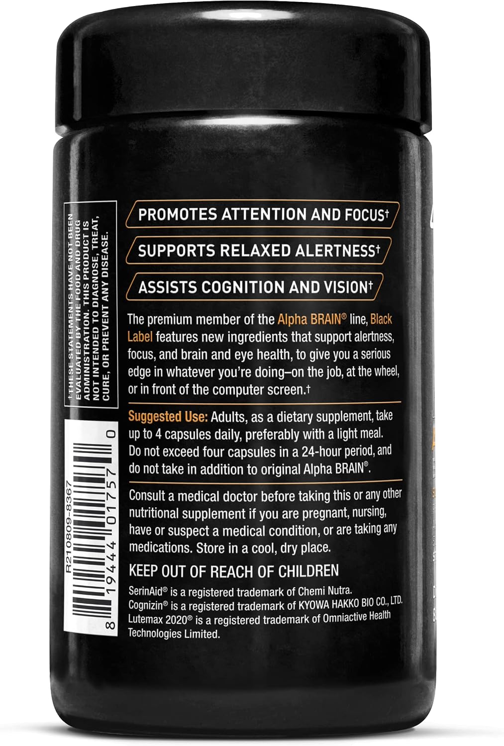 ONNIT Cognitive Performance Bundle: Alpha Brain Nootropic Capsules (90 Count) + Alpha Brain Black Label Capsules (80 Count), IGEN Non-GMO Tested Focus, Mental Clarity & Alertness, Pack of 2