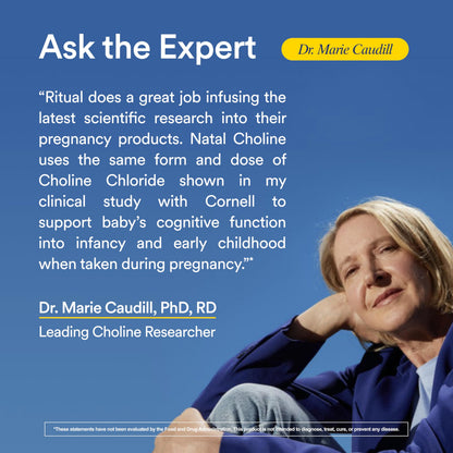 Ritual Natal Choline Supplement - 550mg - to Support Baby’s Cognitive Function When Taken During Pregnancy and Postpartum Choline Content in Breastmilk Ritual